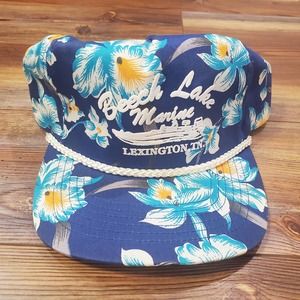 Vintage San Sun Hawaiian Floral Snapback Hat Adult Adjustable OSFA Cap DEADSTOCK